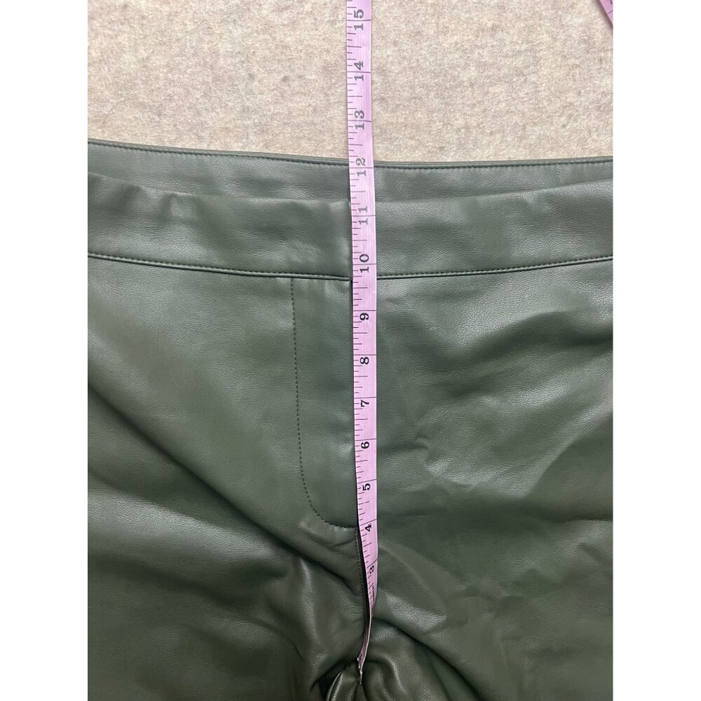 Bagatelle Collection Green Vegan Leather Wide Leg High Rise Women's Pants Medium - Picture 6 of 8